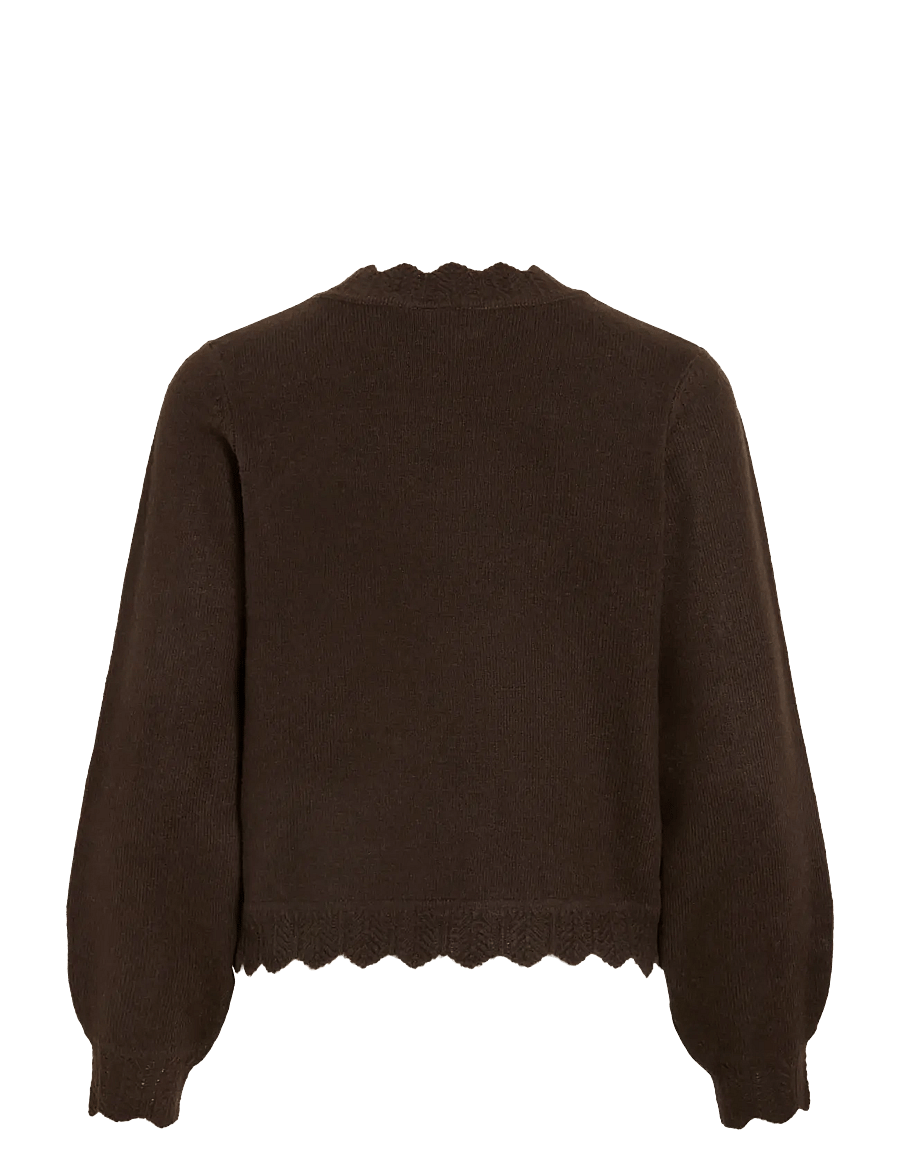 Vila - VINIKOLINA O-NECK L/S KNIT TOP - NOOS - pullover - coffee bean - 2