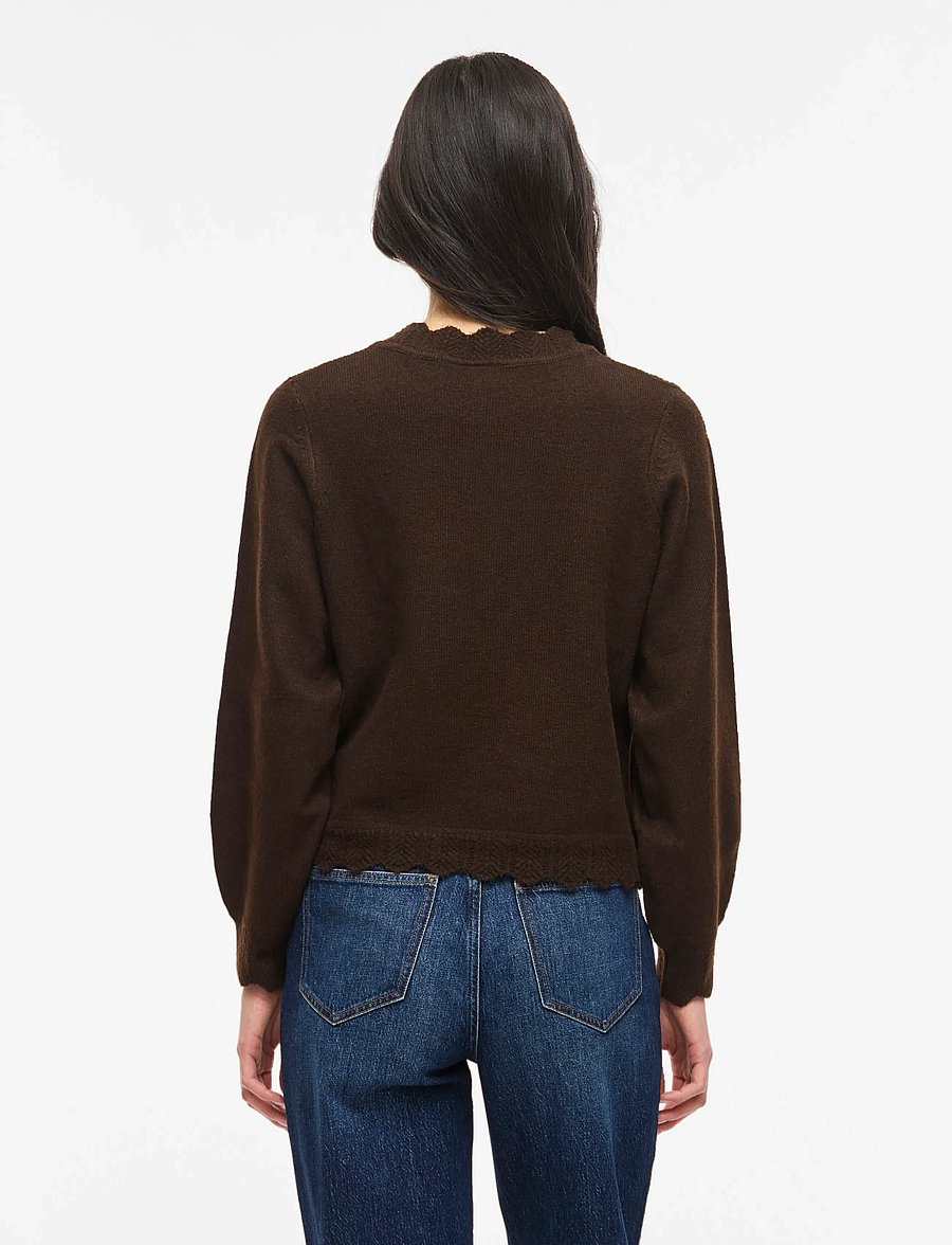 Vila - VINIKOLINA O-NECK L/S KNIT TOP - NOOS - pullover - coffee bean - 3
