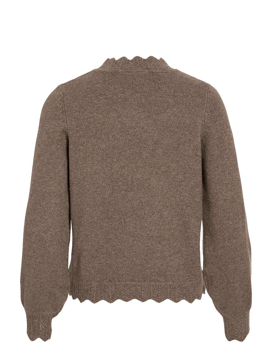 Vila - VINIKOLINA O-NECK L/S KNIT TOP - NOOS - kampsunid - falcon - 2