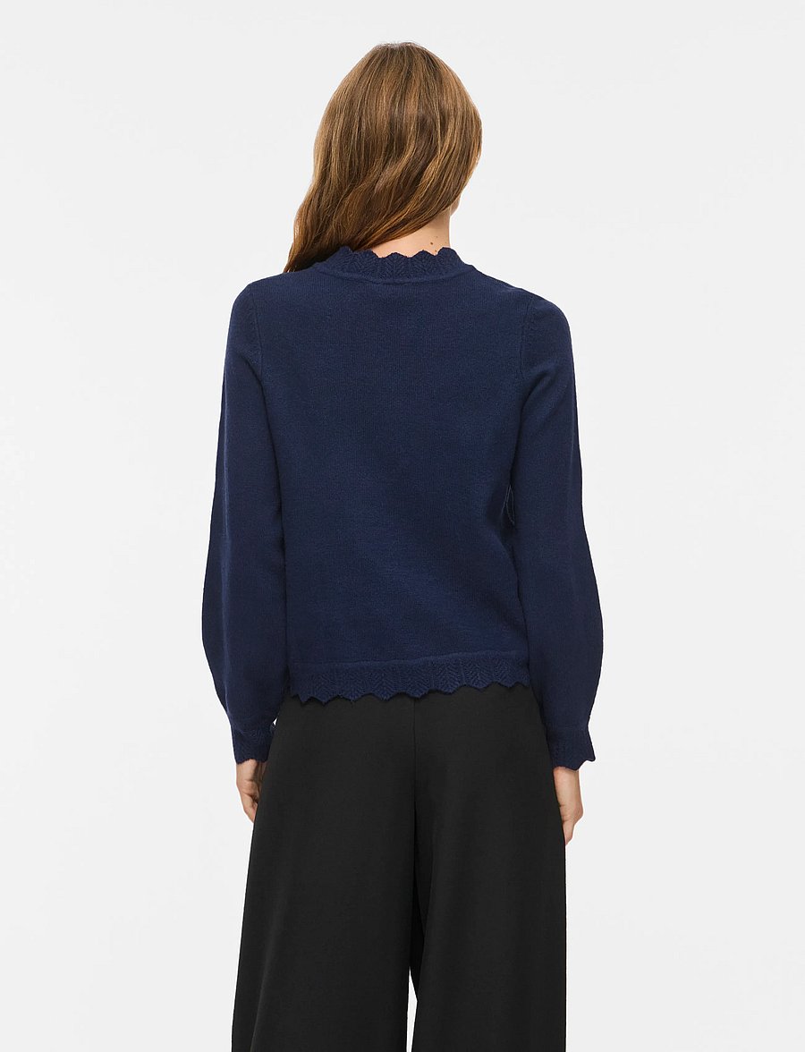 Vila - VINIKOLINA O-NECK L/S KNIT TOP - NOOS - kampsunid - navy blazer - 3
