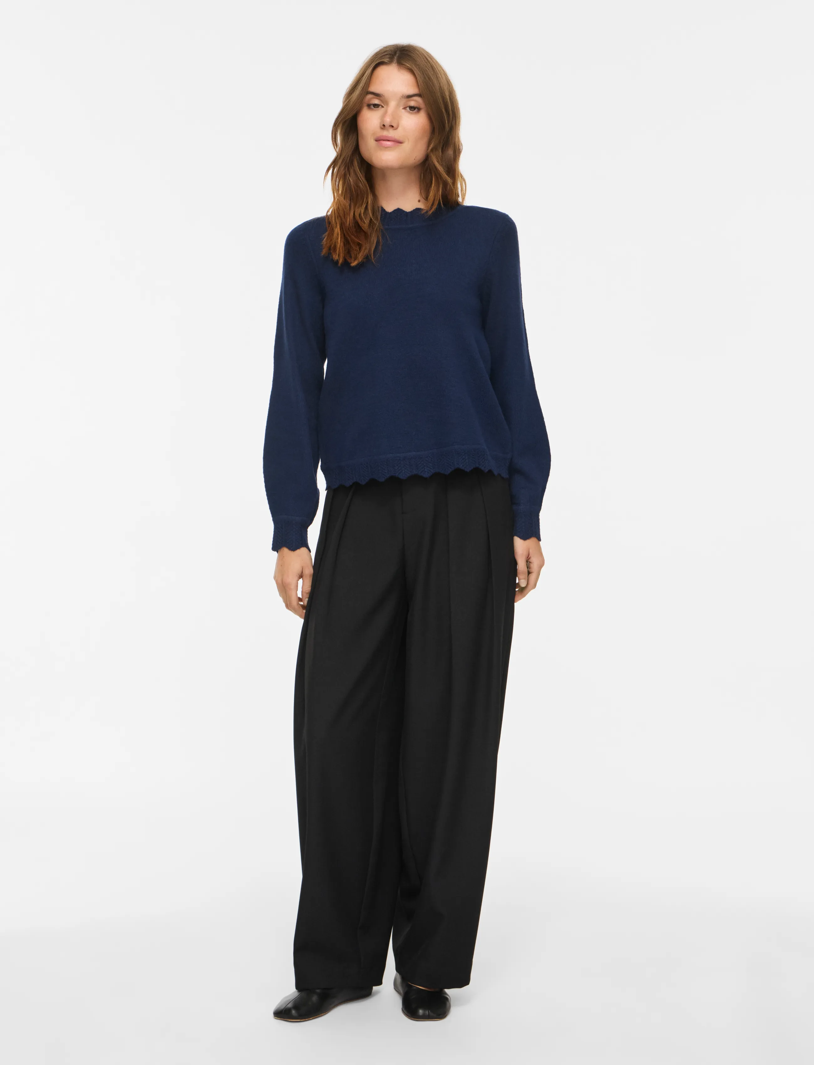 Vila - VINIKOLINA O-NECK L/S KNIT TOP - NOOS - kampsunid - navy blazer - 4