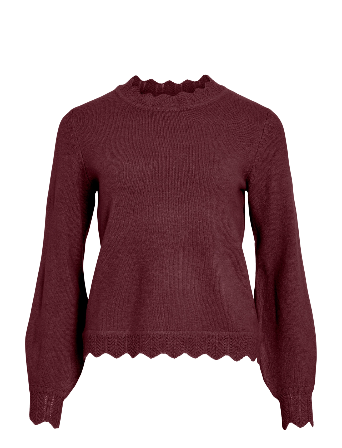 Vila VINIKOLINA O-NECK L/S KNIT TOP - NOOS - Vila - PORT ROYALE / burgundy