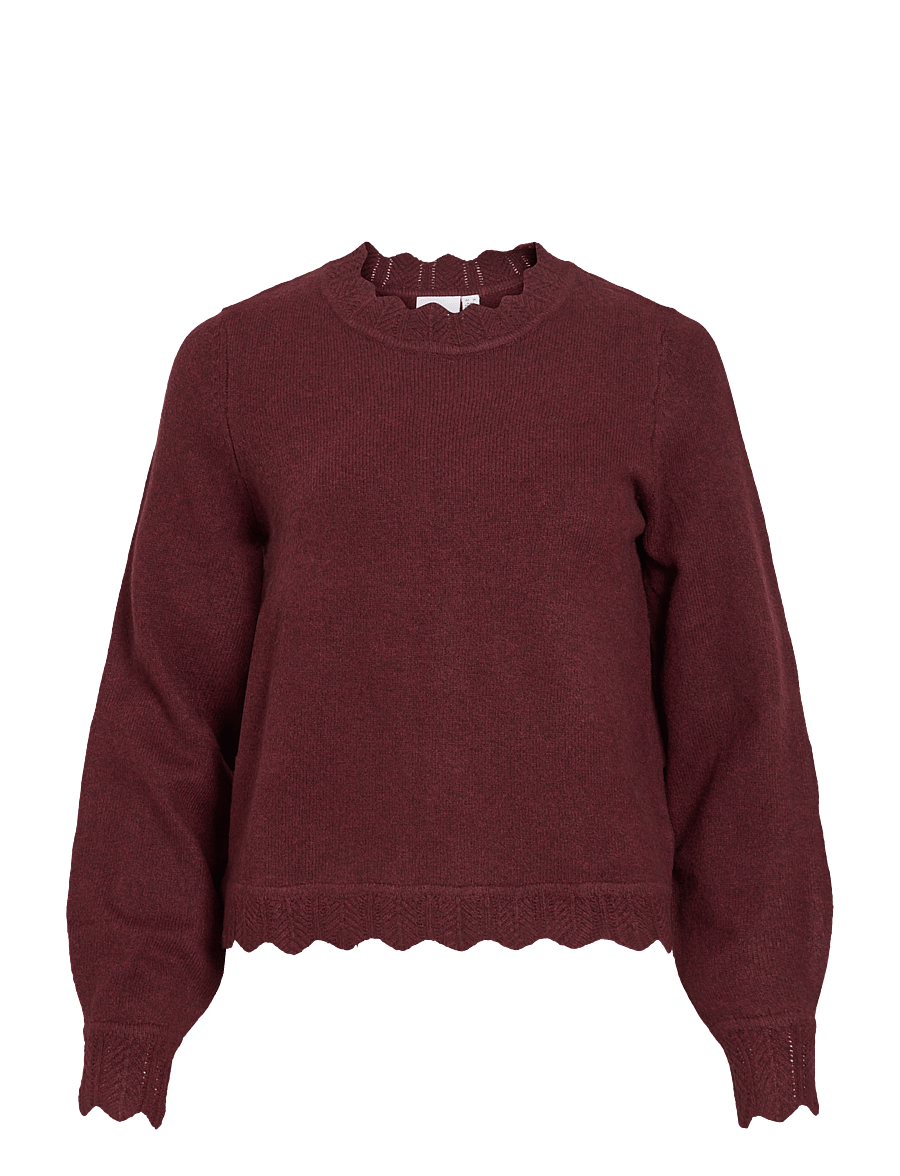 Vila - VINIKOLINA O-NECK L/S KNIT TOP - NOOS - kampsunid - port royale - 1