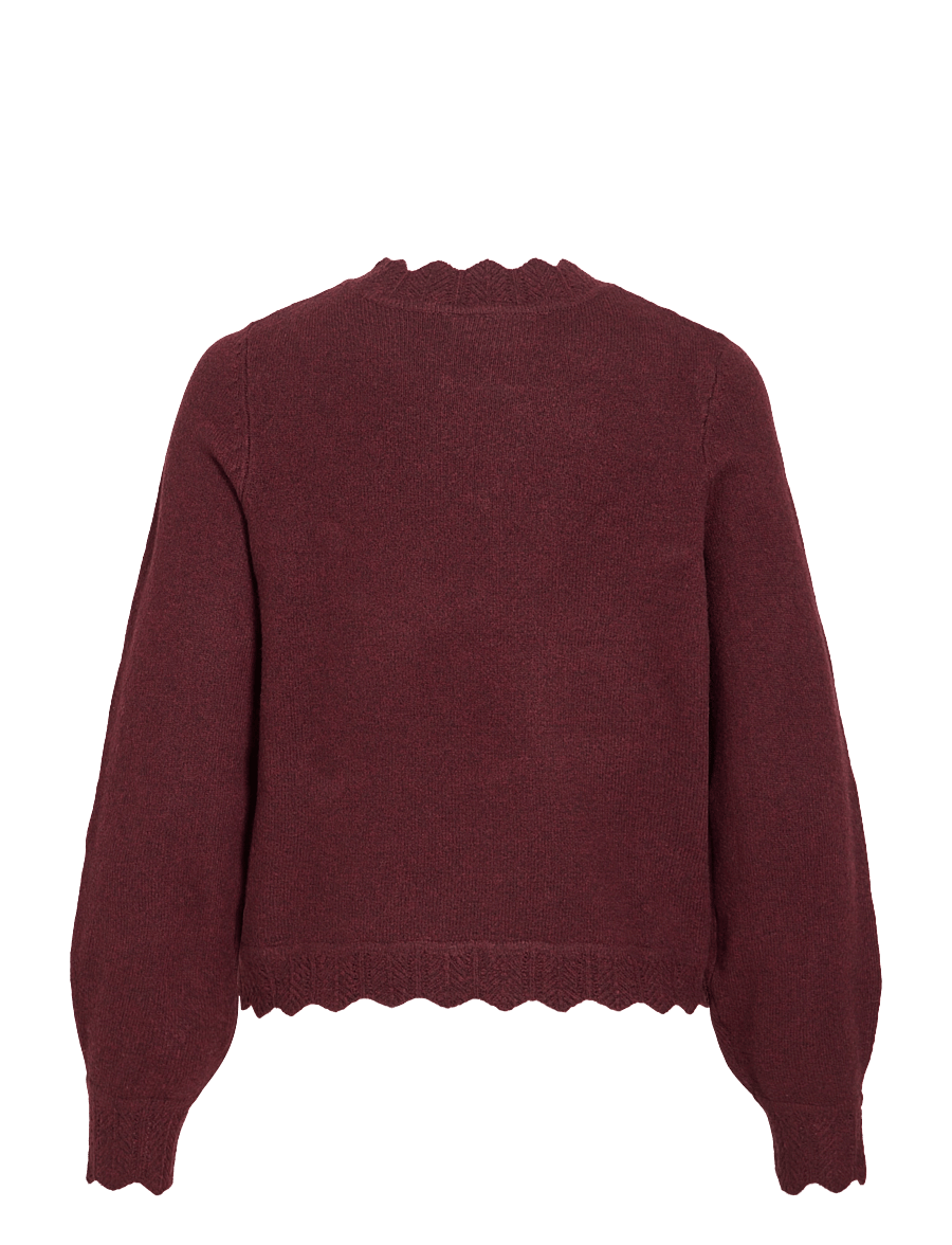 Vila - VINIKOLINA O-NECK L/S KNIT TOP - NOOS - kampsunid - port royale - 2