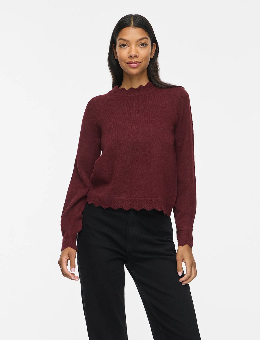 Vila - VINIKOLINA O-NECK L/S KNIT TOP - NOOS - kampsunid - port royale - 0