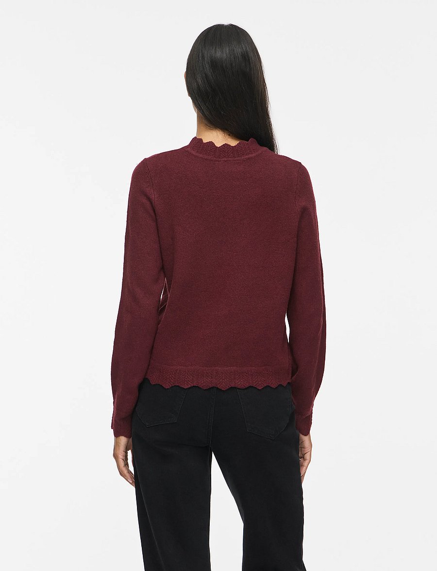 Vila - VINIKOLINA O-NECK L/S KNIT TOP - NOOS - kampsunid - port royale - 3