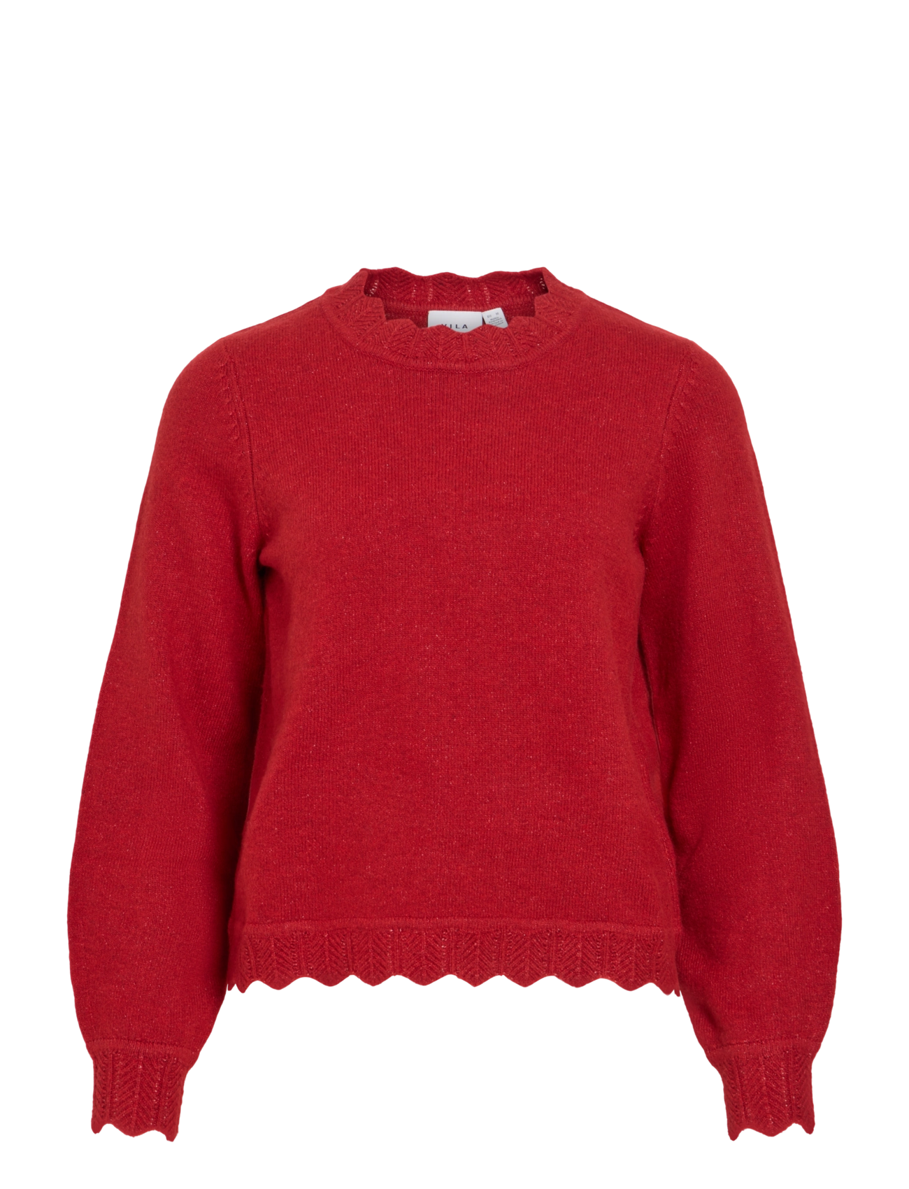 Vila VINIKOLINA O-NECK L/S KNIT TOP - NOOS - Pullover - SAVVY RED / red