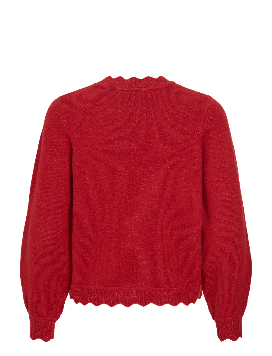 Vila - VINIKOLINA O-NECK L/S KNIT TOP - NOOS - pullover - savvy red - 1