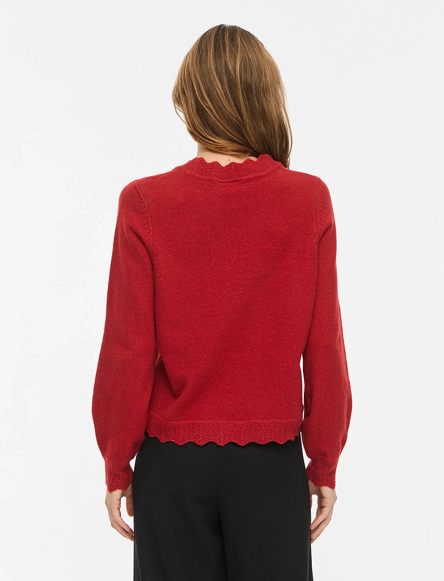 Vila - VINIKOLINA O-NECK L/S KNIT TOP - NOOS - pullover - savvy red - 3