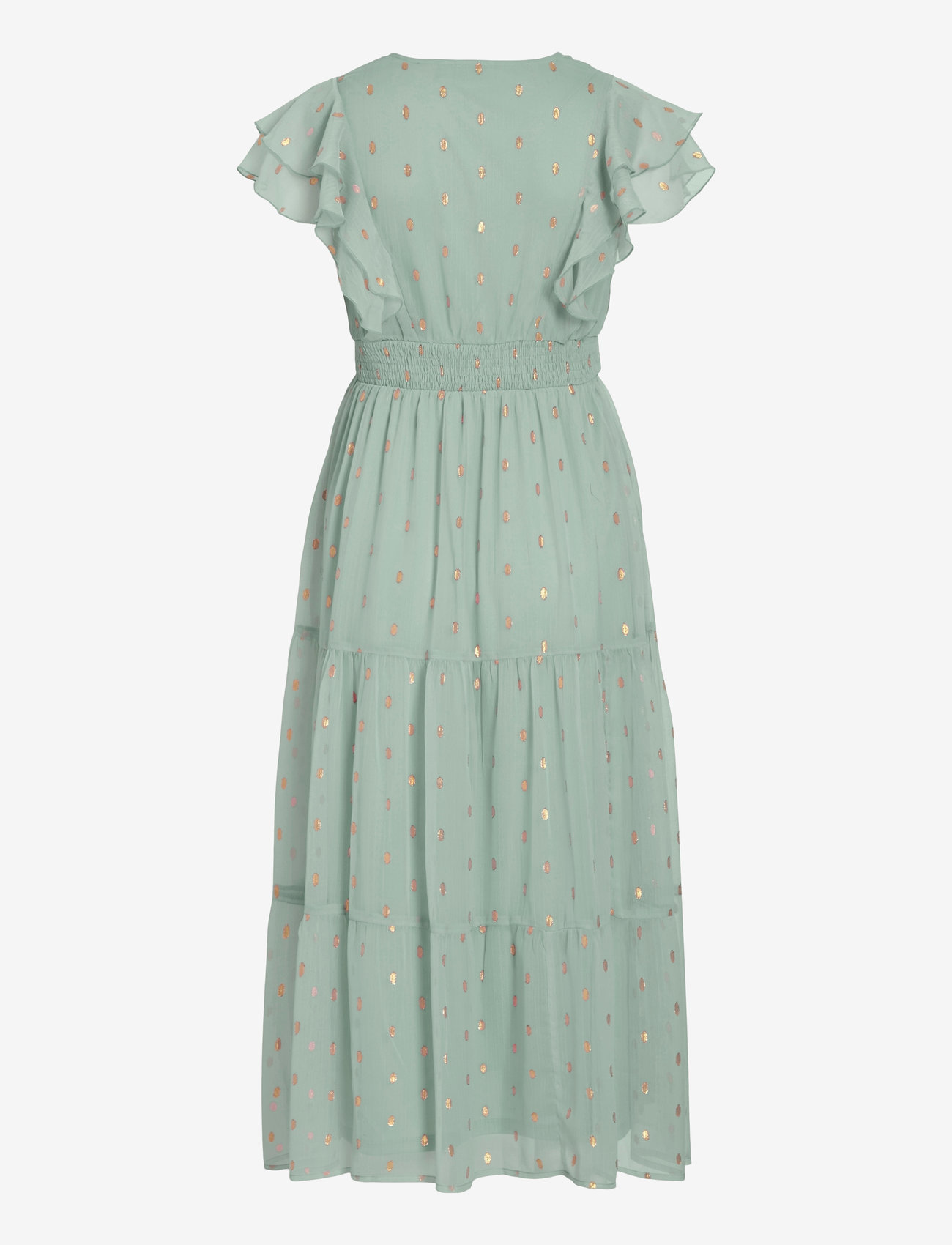 Vila - VIKAREN C/S MIDI FRILL DRESS/DC/KA - sommerkjoler - silt green - 1