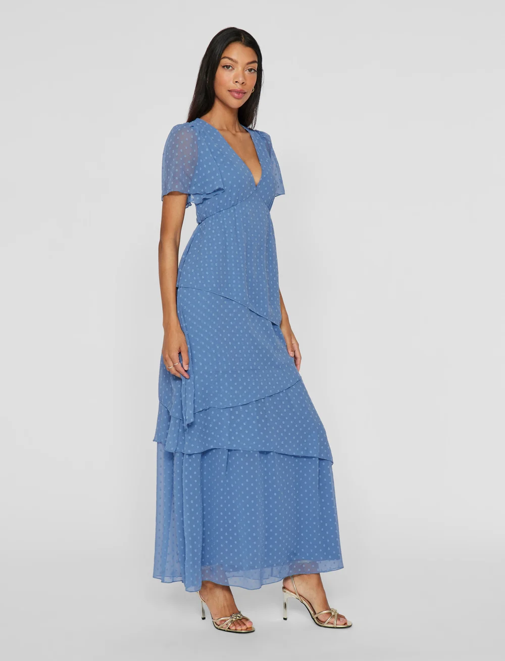 Vila - VIDOBBY S/S ANKEL LAYER DRESS/DC/KA - sommerkjoler - coronet blue - 0