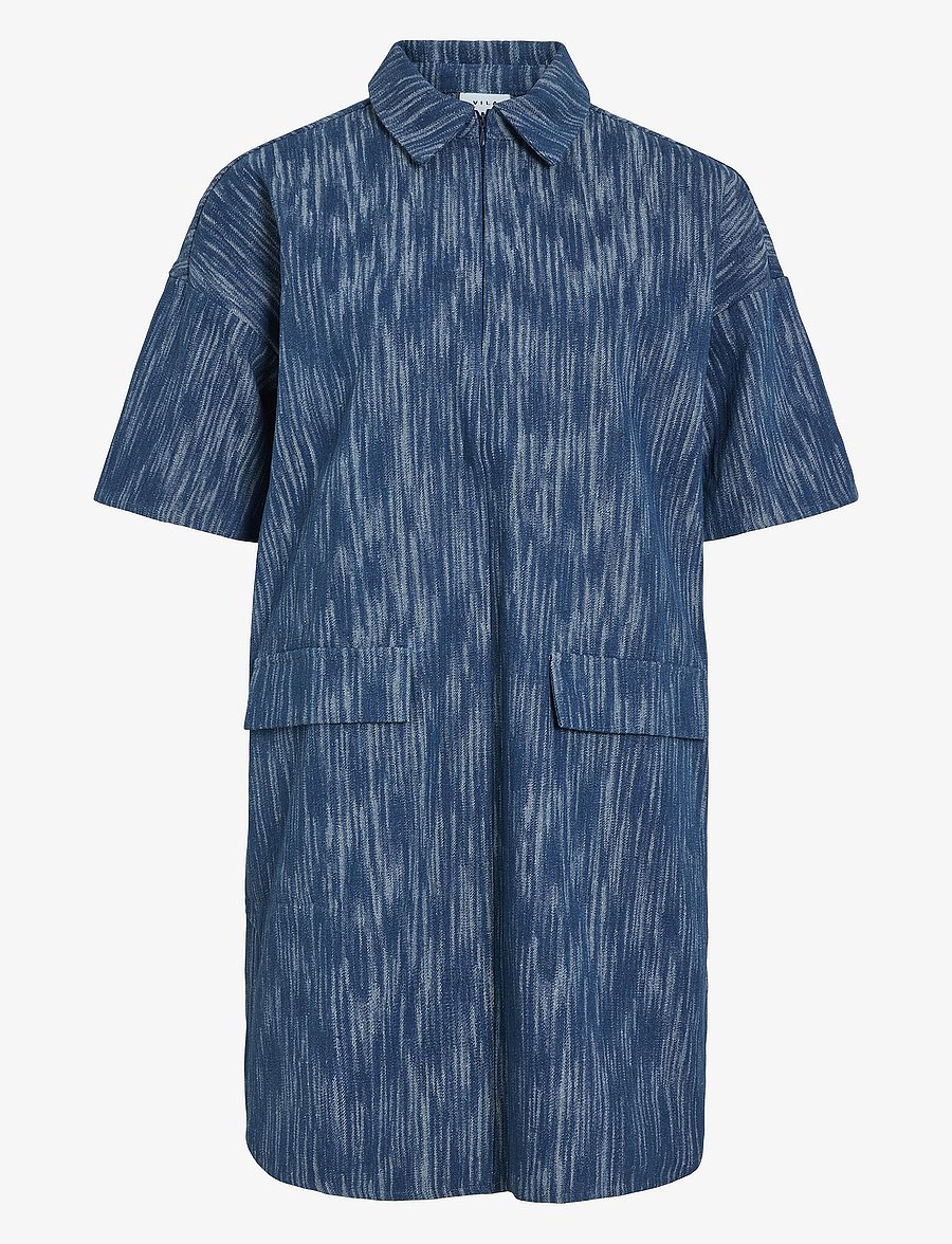 Vila - VIKUBRA 2/4 DEMIM DRESS - denim dresses - medium blue denim - 1