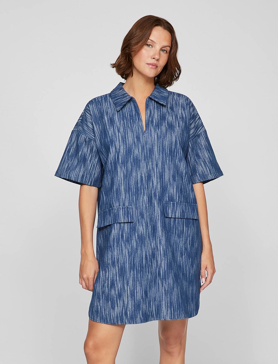 Vila - VIKUBRA 2/4 DEMIM DRESS - denim dresses - medium blue denim - 0