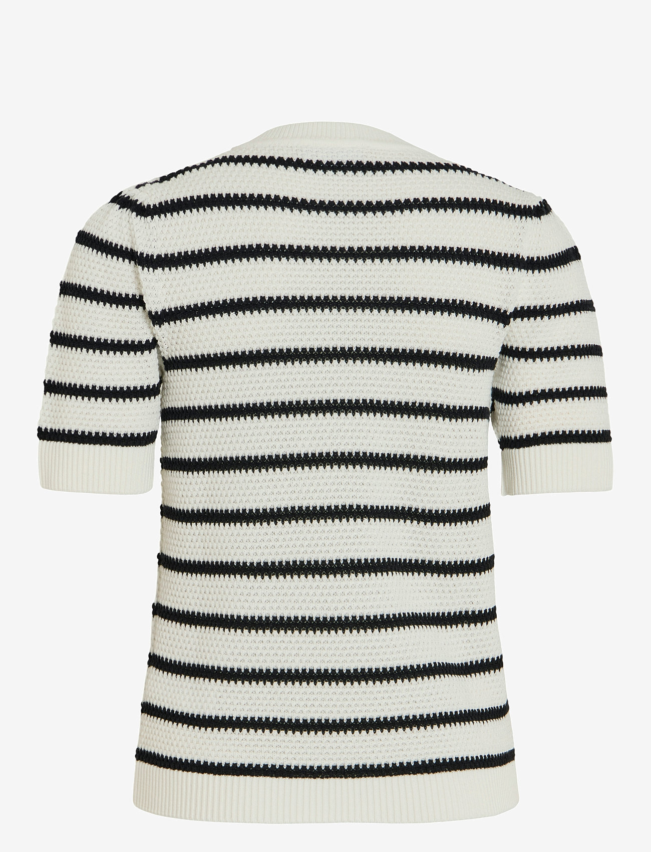 Vila - VIDALO O-NECK S/S STRIPE KNIT-NOOS - vardagsstil - white alyssum - 2