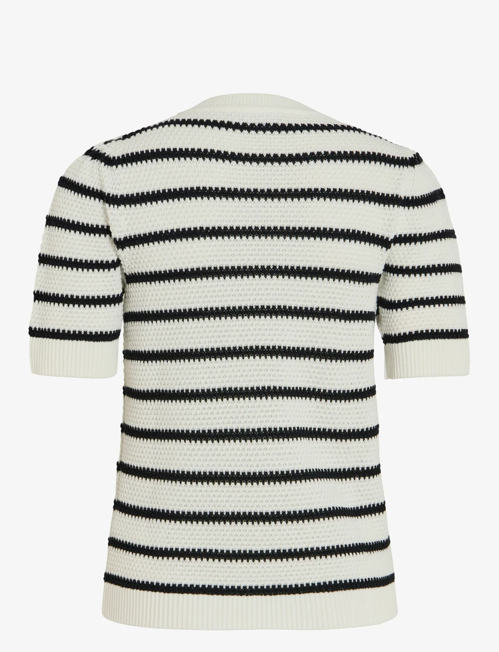 Vila - VIDALO O-NECK S/S STRIPE KNIT-NOOS - everyday style - white alyssum - 2