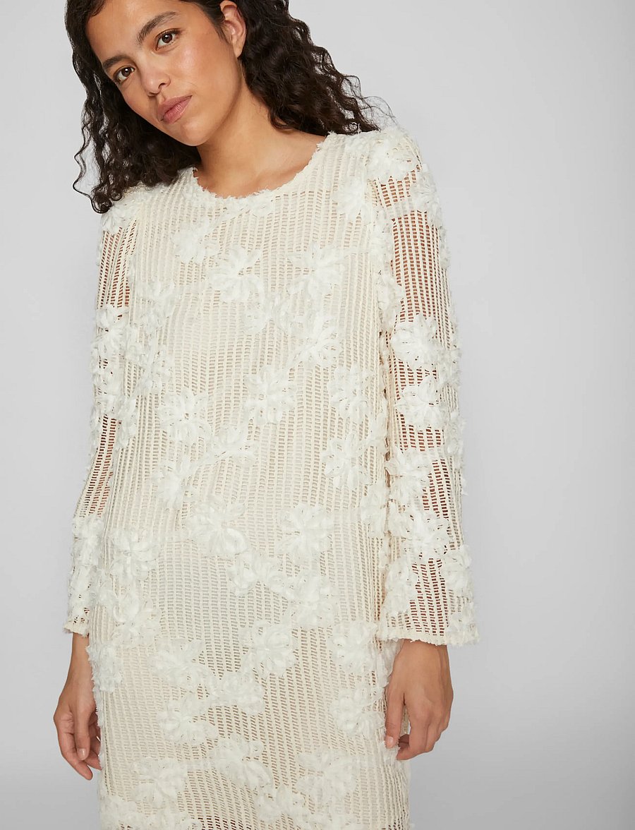 Vila - VILARAS L/S DRESS - confirmation - birch - 5