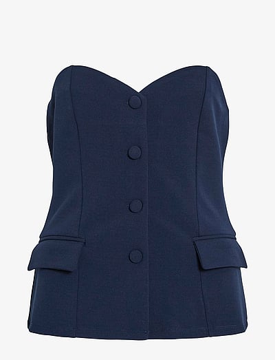 Vila VIPERIS BANDEAU TOP/DC/KA - Varrukateta topid - NAVY BLAZER / navy