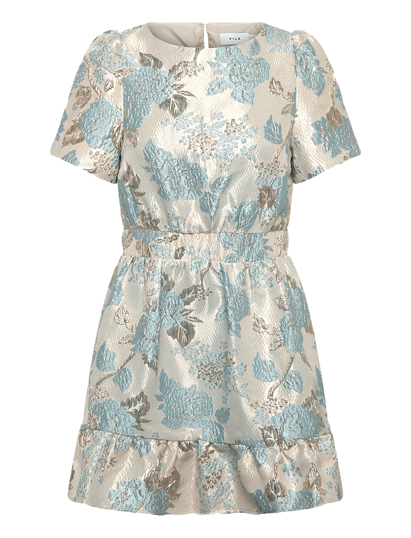 Vila - VIOTHEA O-NECK L/S SHORT DRESS/DC/LN - konfirmation - snow white - 0