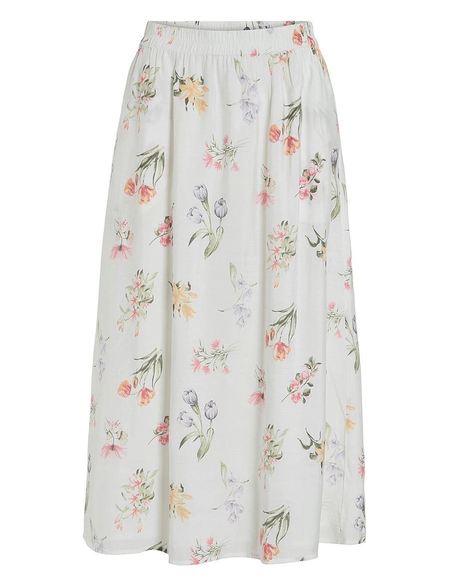 Vila - VIEDNANA FIR MIDI SKIRT/LN - midiseelikud - snow white - 0