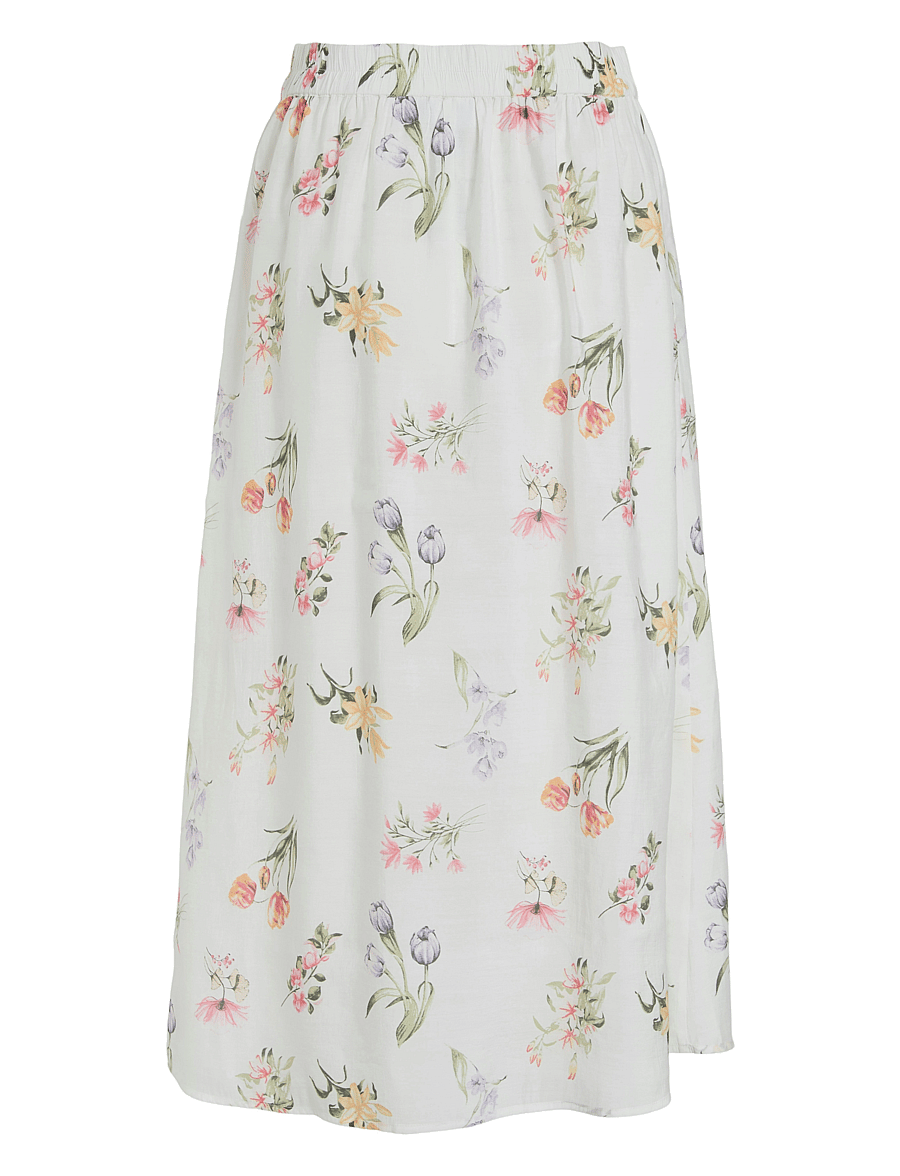 Vila - VIEDNANA FIR MIDI SKIRT/LN - midiseelikud - snow white - 1