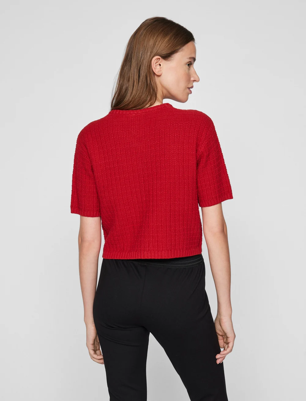 Vila - VITUT S/S V-NECK KNIT CARDIGAN/KA - gilets - pompeian red - 3