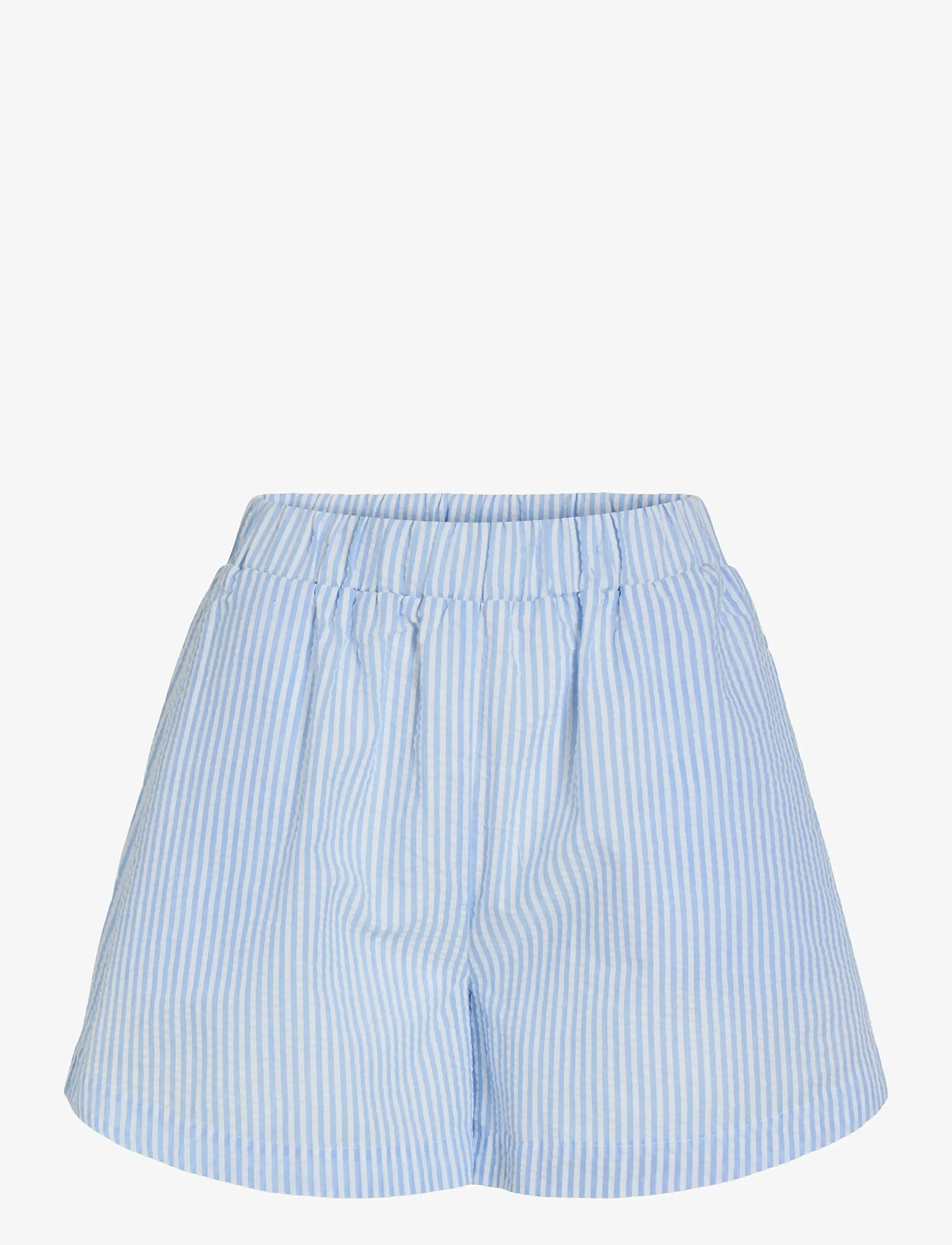 Vila - VICORALINA STRIPE LOOSE SHORTS/LN - lühikesed vabaajapüksid - snow white - 0