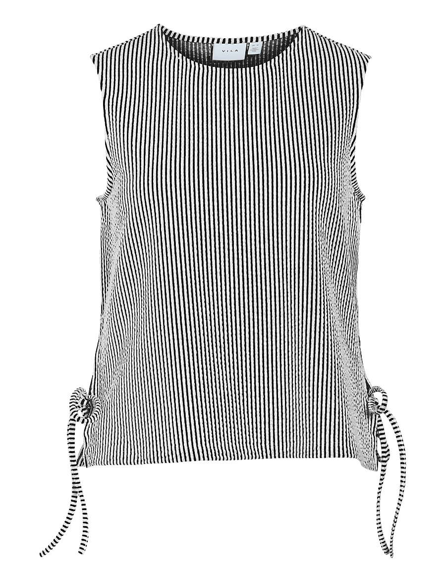 Vila - VISTRIPLO TIE S/L TOP - Ärmlösa blusar - black beauty - 1