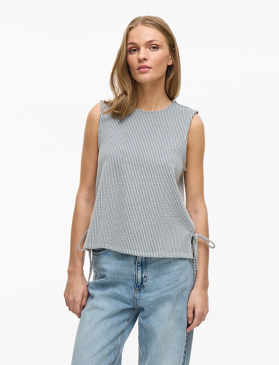 Vila - VISTRIPLO TIE S/L TOP - Ärmlösa blusar - black beauty - 0