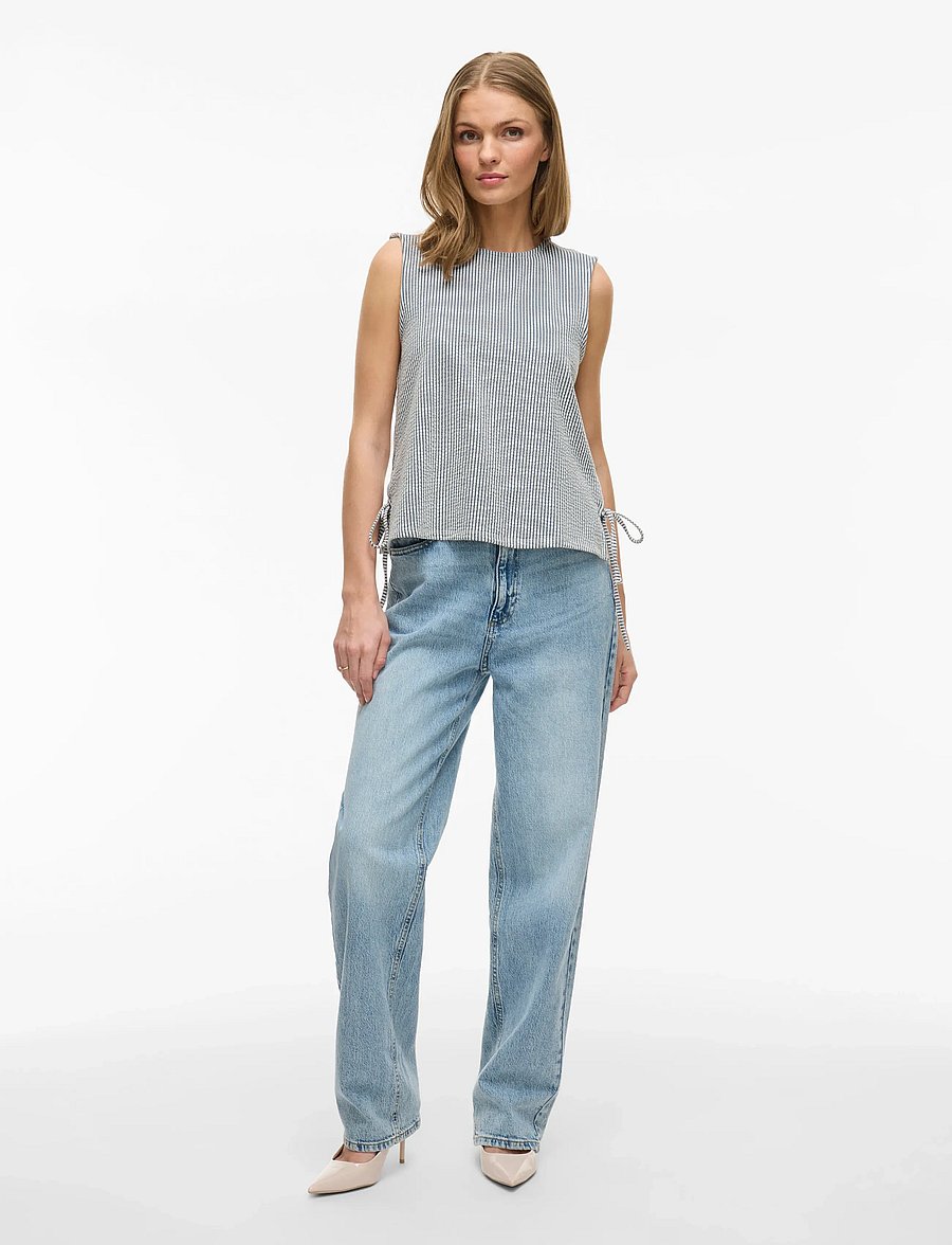 Vila - VISTRIPLO TIE S/L TOP - Ärmlösa blusar - black beauty - 3
