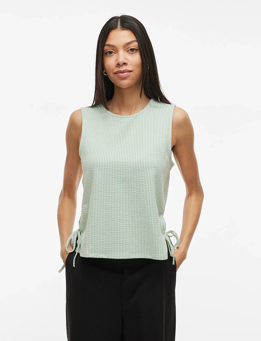 Vila - VISTRIPLO TIE S/L TOP - bluzki bez rękawów - silt green - 0