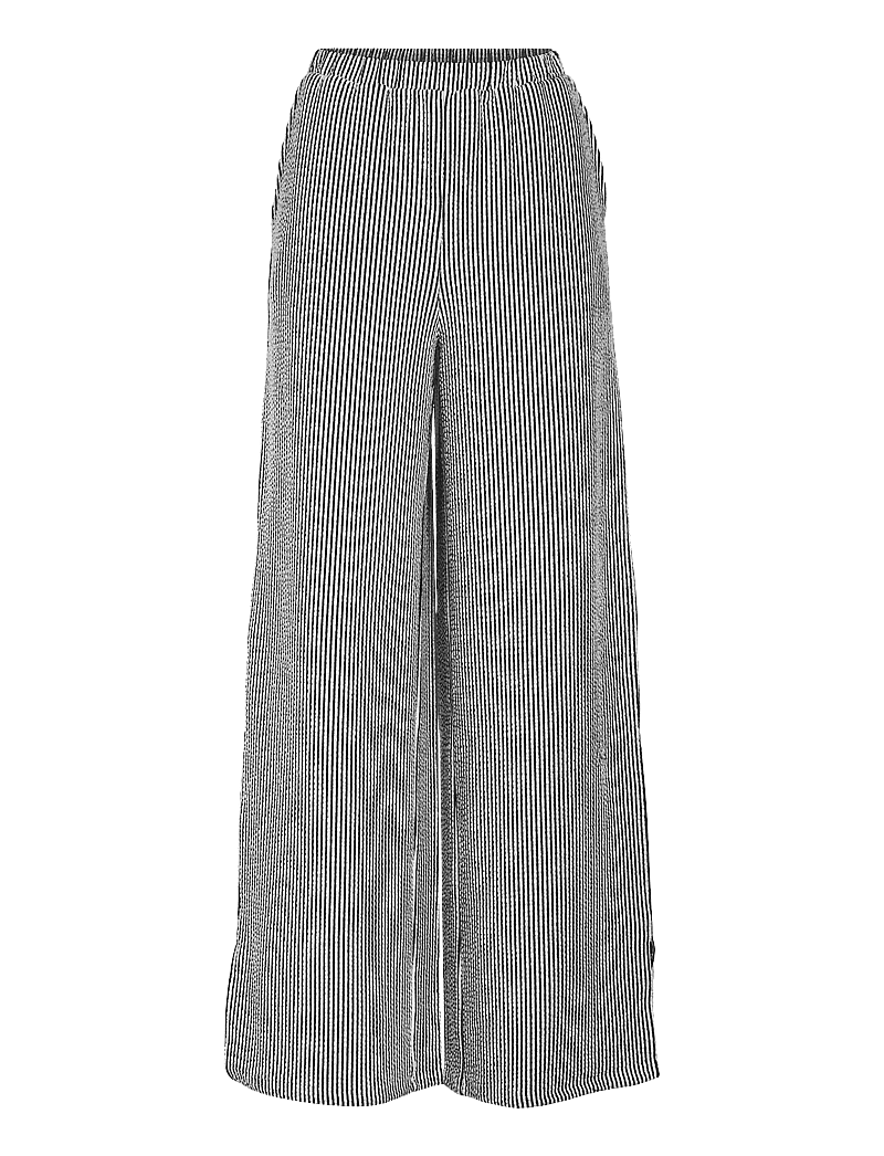 Vila - VISTRIPLO HW WIDE PANTS - hosen mit weitem bein - black beauty - 0