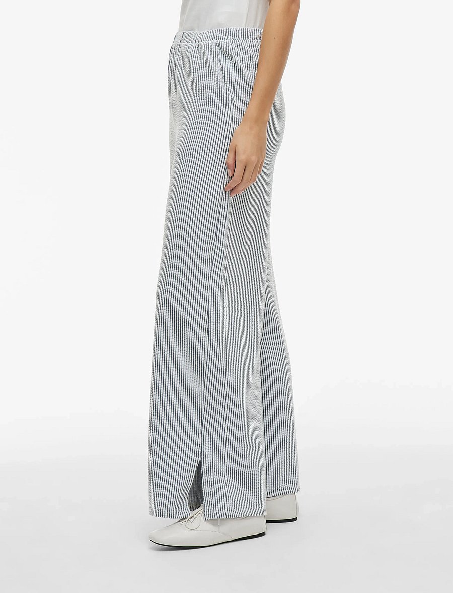 Vila - VISTRIPLO HW WIDE PANTS - hosen mit weitem bein - black beauty - 4