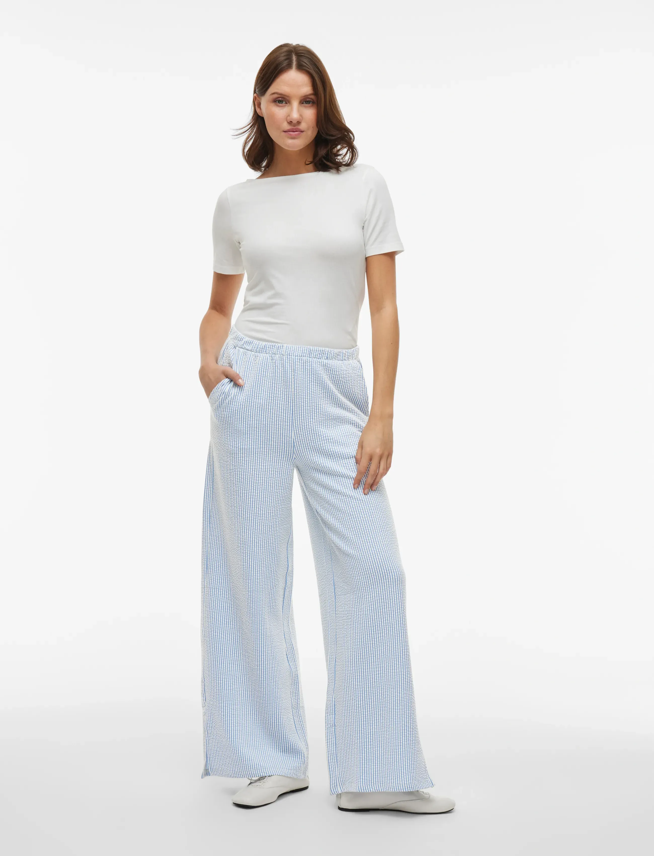 Vila - VISTRIPLO HW WIDE PANTS - regatta - 4