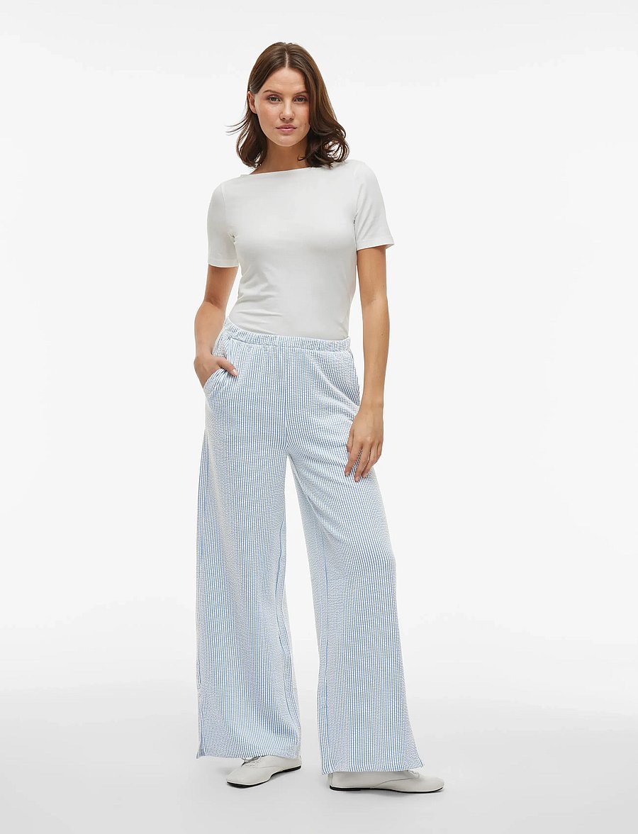 Vila - VISTRIPLO HW WIDE PANTS - regatta - 4