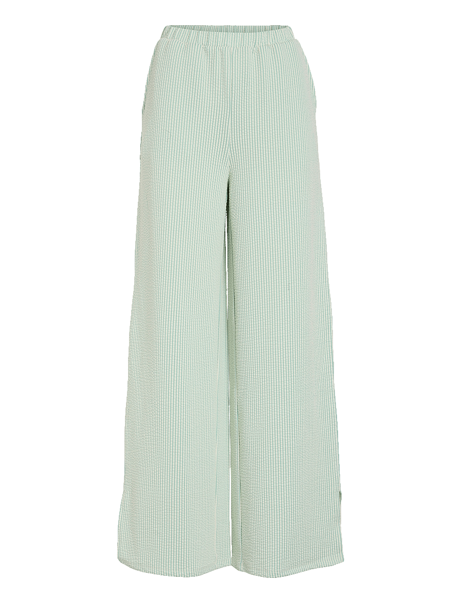 Vila - VISTRIPLO HW WIDE PANTS - leveälahkeiset housut - silt green - 1