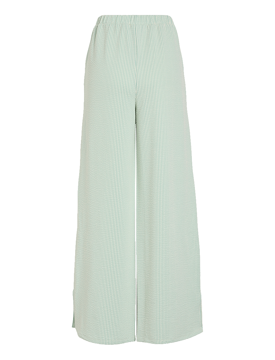 Vila - VISTRIPLO HW WIDE PANTS - leveälahkeiset housut - silt green - 2