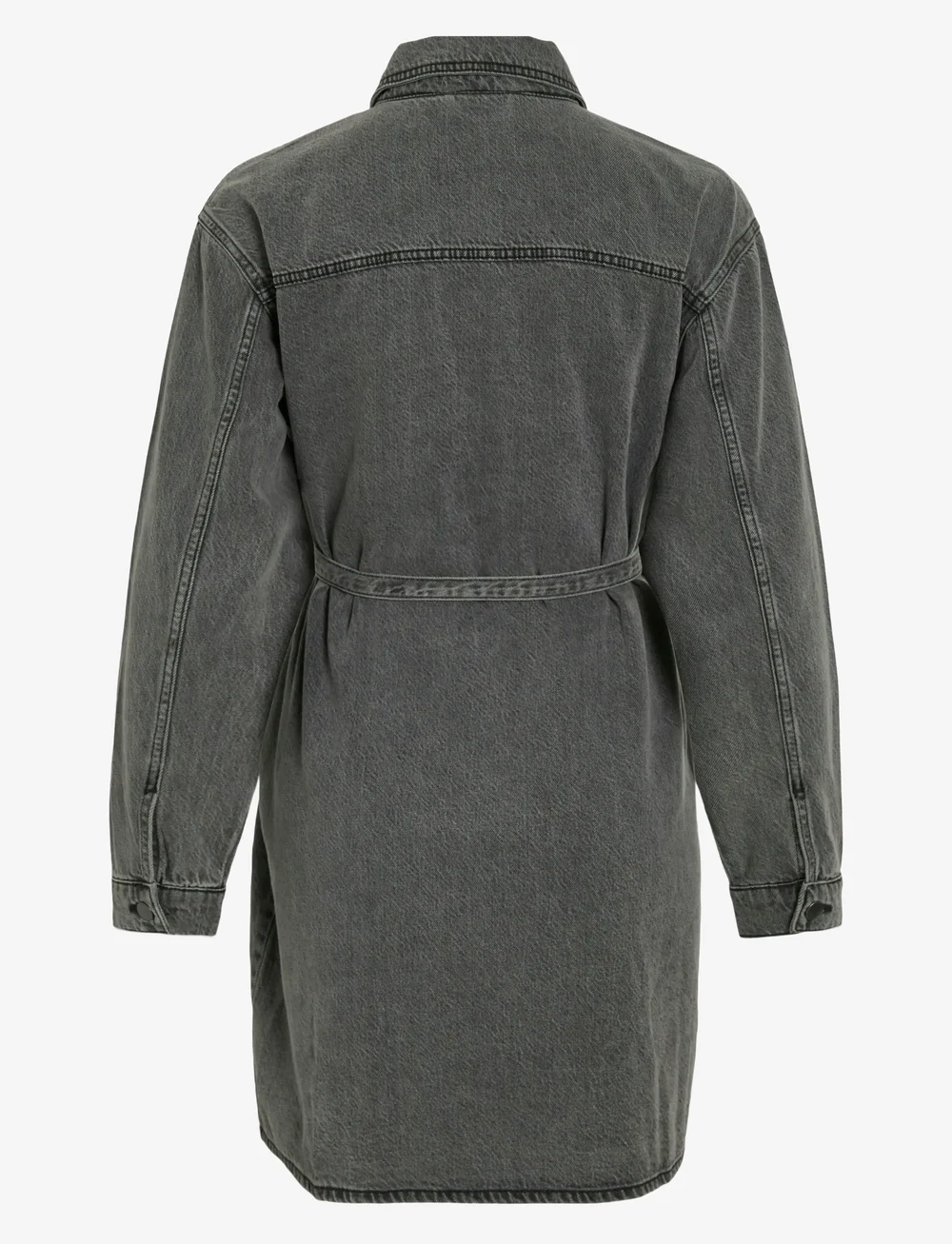Vila - VIKIKI L/S DENIM SHIRT DRESS DGD - särkkleidid - dark grey denim - 2