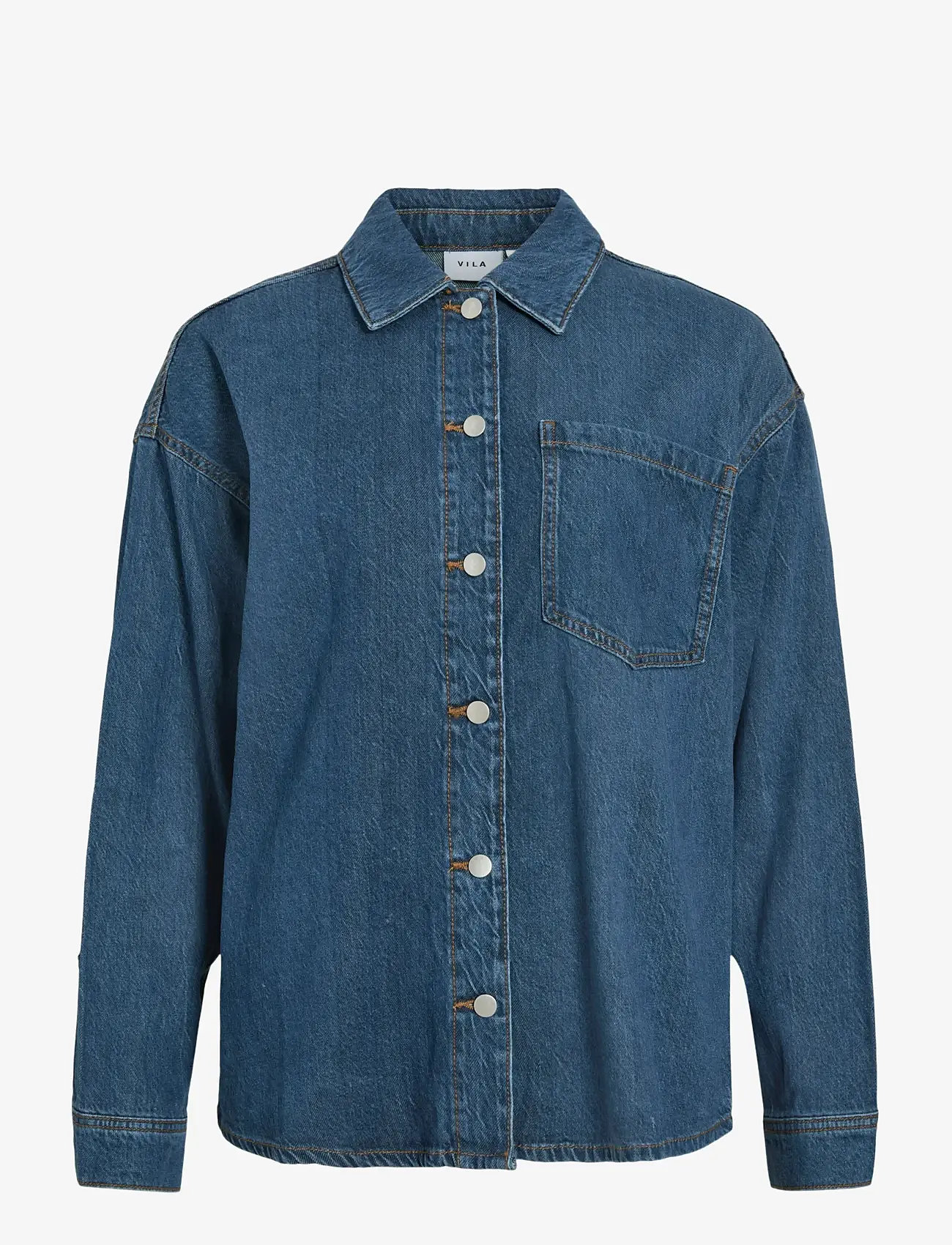 Vila - VIKIKI L/S DENIM SHIRT MBD - jeanshemden - medium blue denim - 0