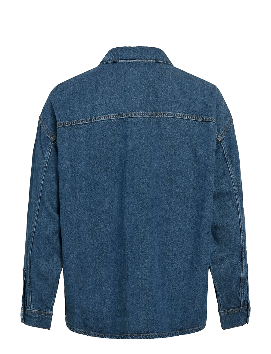 Vila - VIKIKI L/S DENIM SHIRT MBD - denim shirts - medium blue denim - 2