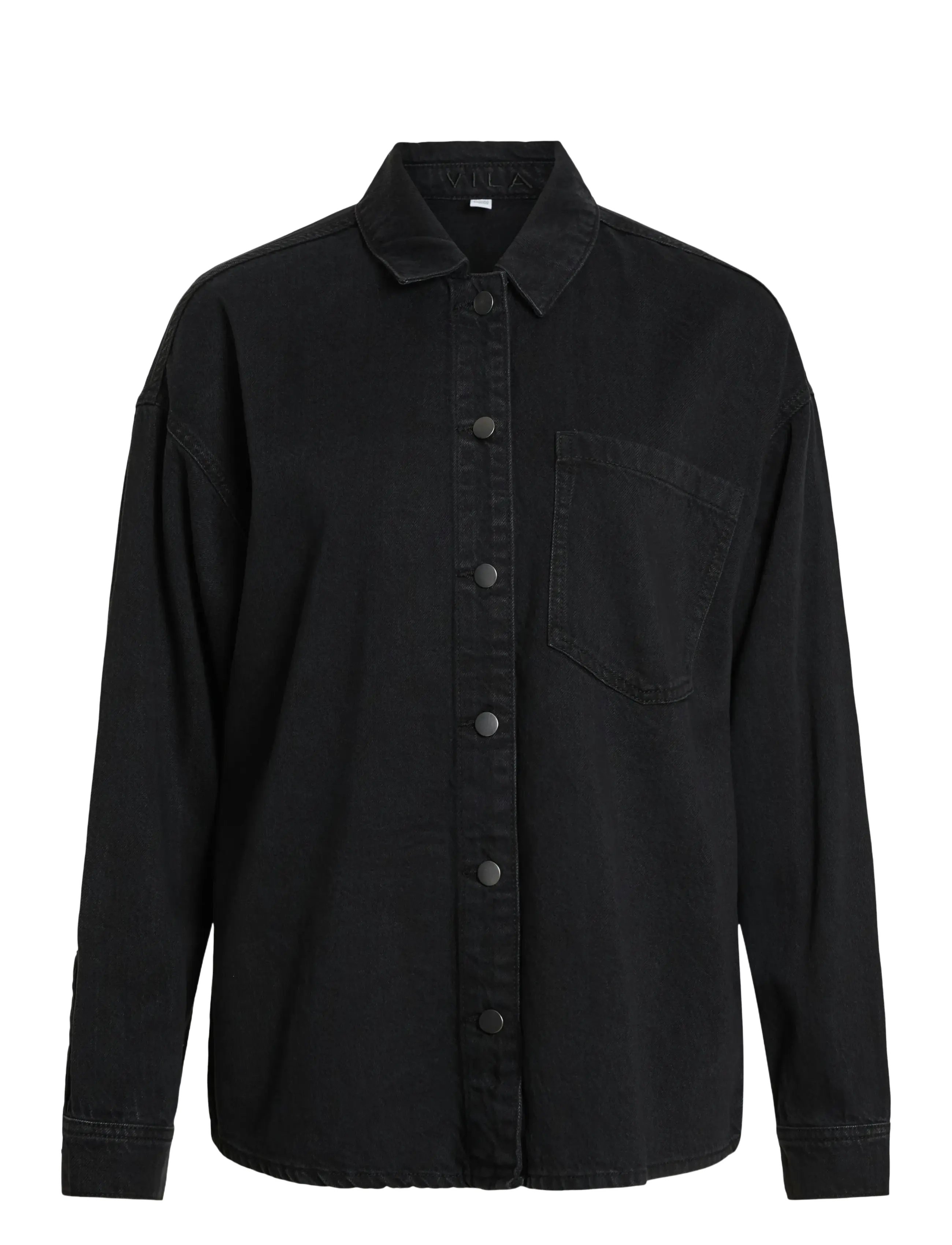 VILA Vikiki L/S Denim Shirt Blk Schwarz - 34 - Damen