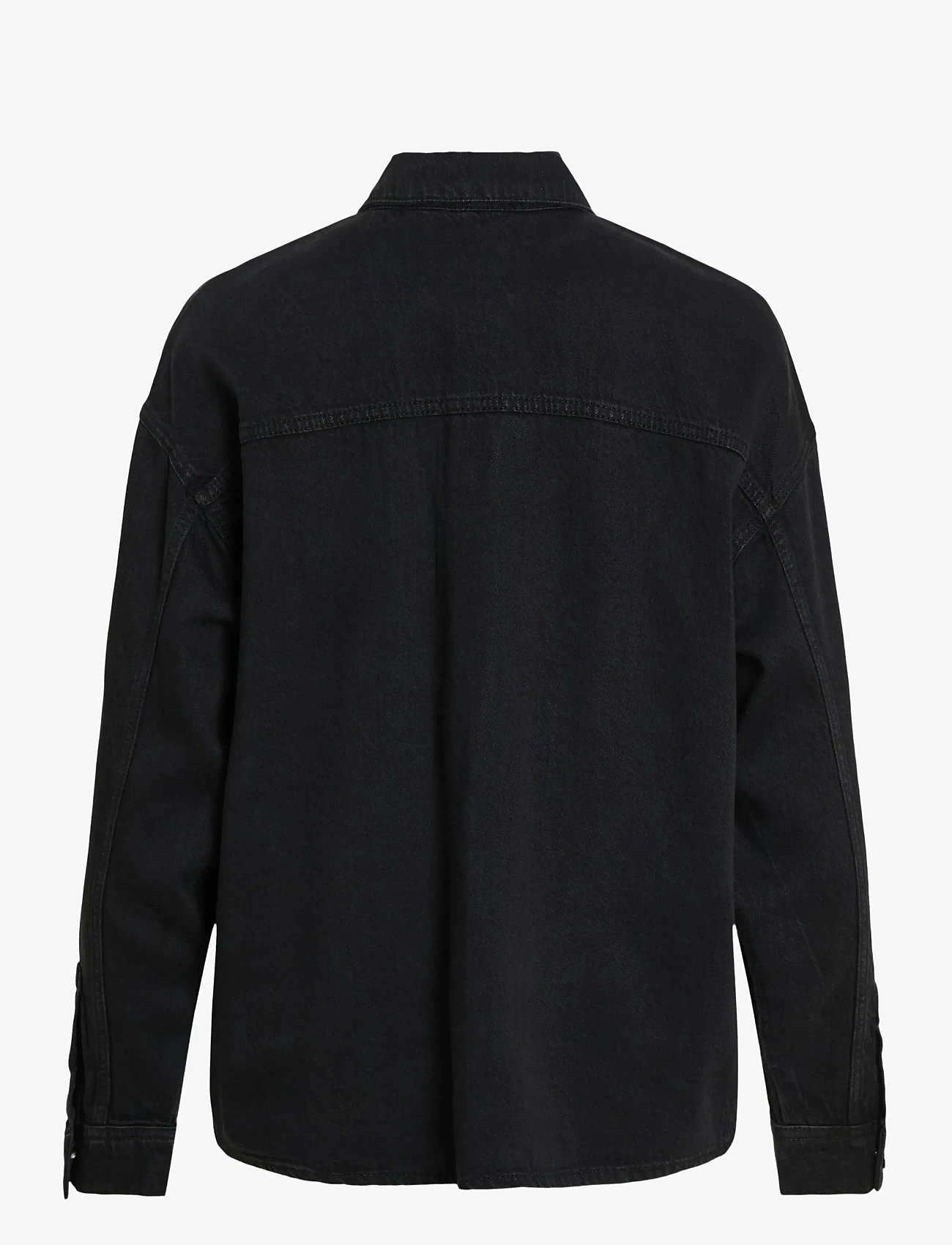 Vila - VIKIKI L/S DENIM SHIRT BLK - teksasärgid - black denim - 1