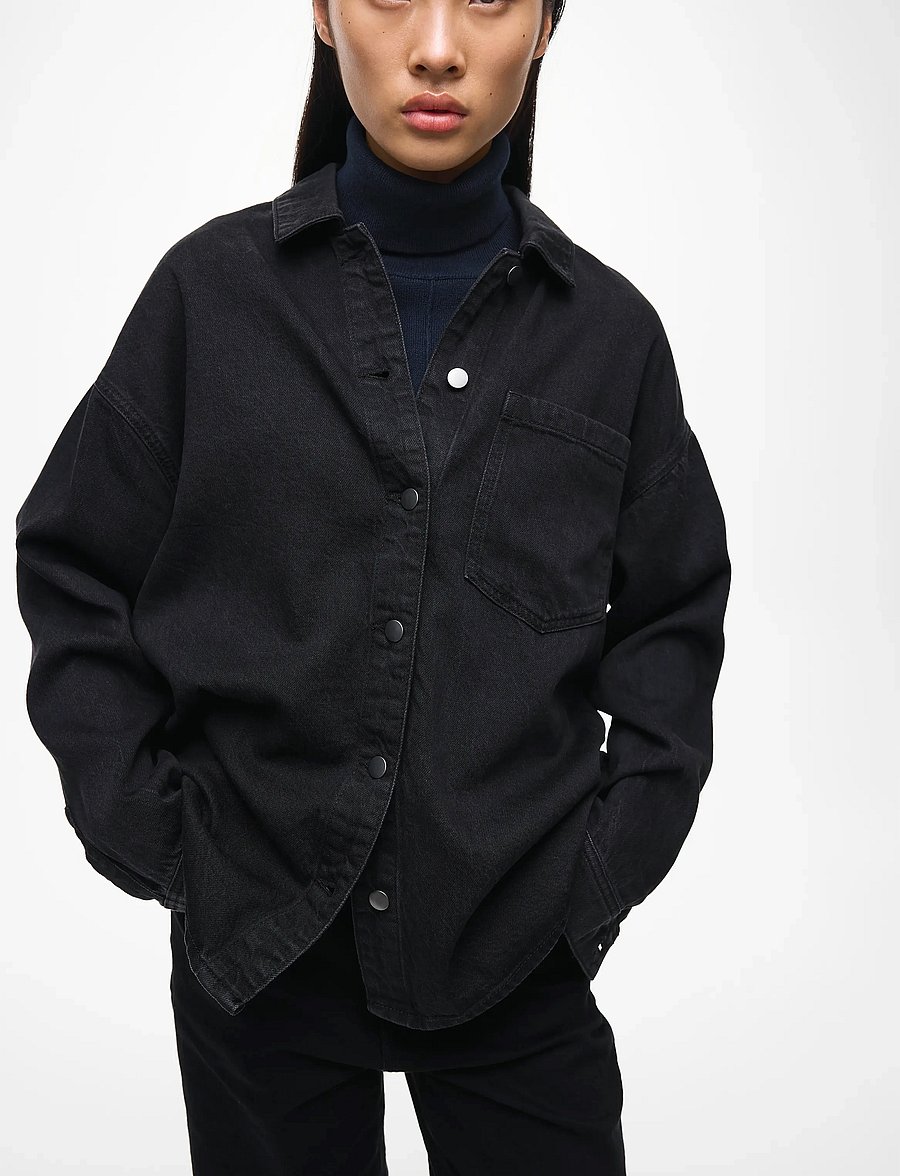 Vila - VIKIKI L/S DENIM SHIRT BLK - jeansskjortor - black denim - 2