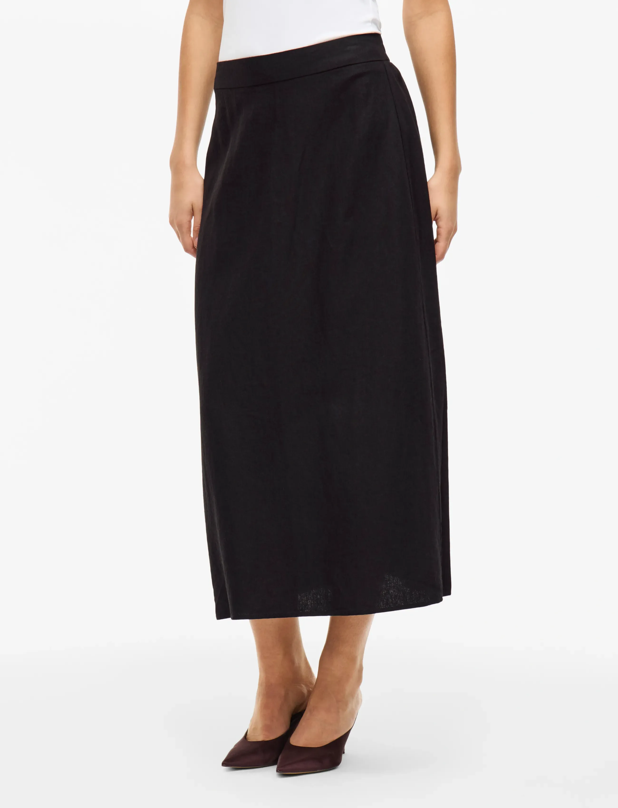 Vila Vijolanda Ankle Skirt, Kvinder, Ankelnederdel, Sort, Str: 36