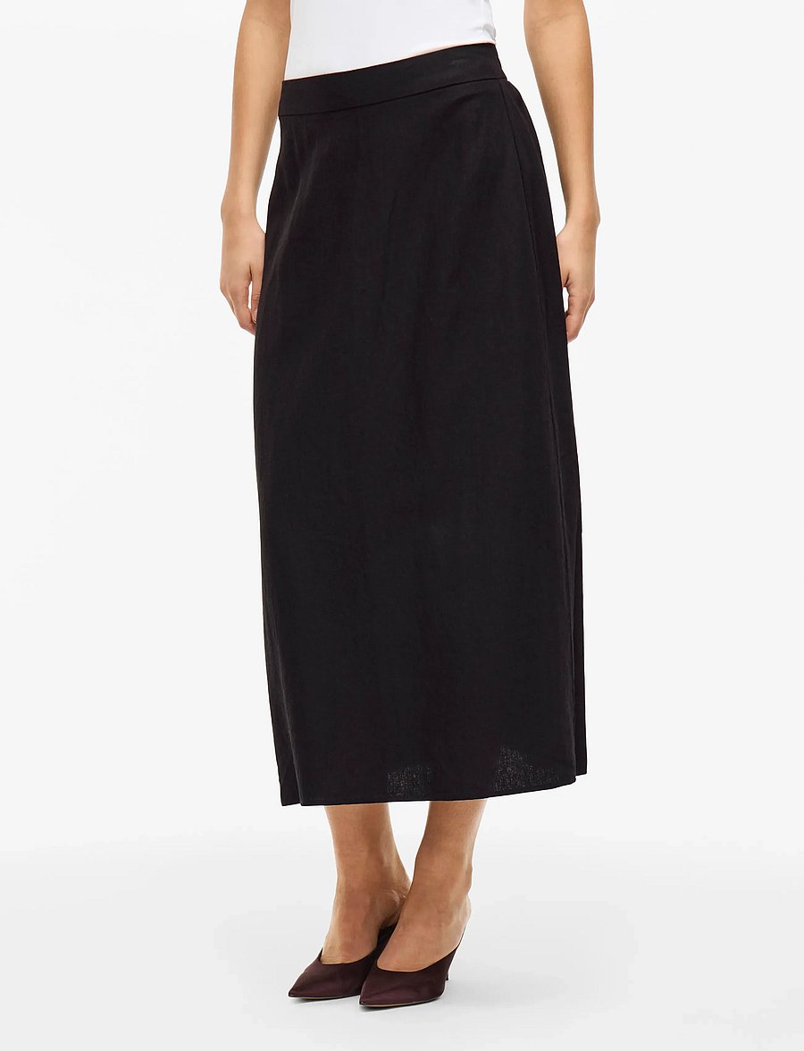 Vila - VIJOLANDA ANKLE SKIRT - midi-röcke - black - 0