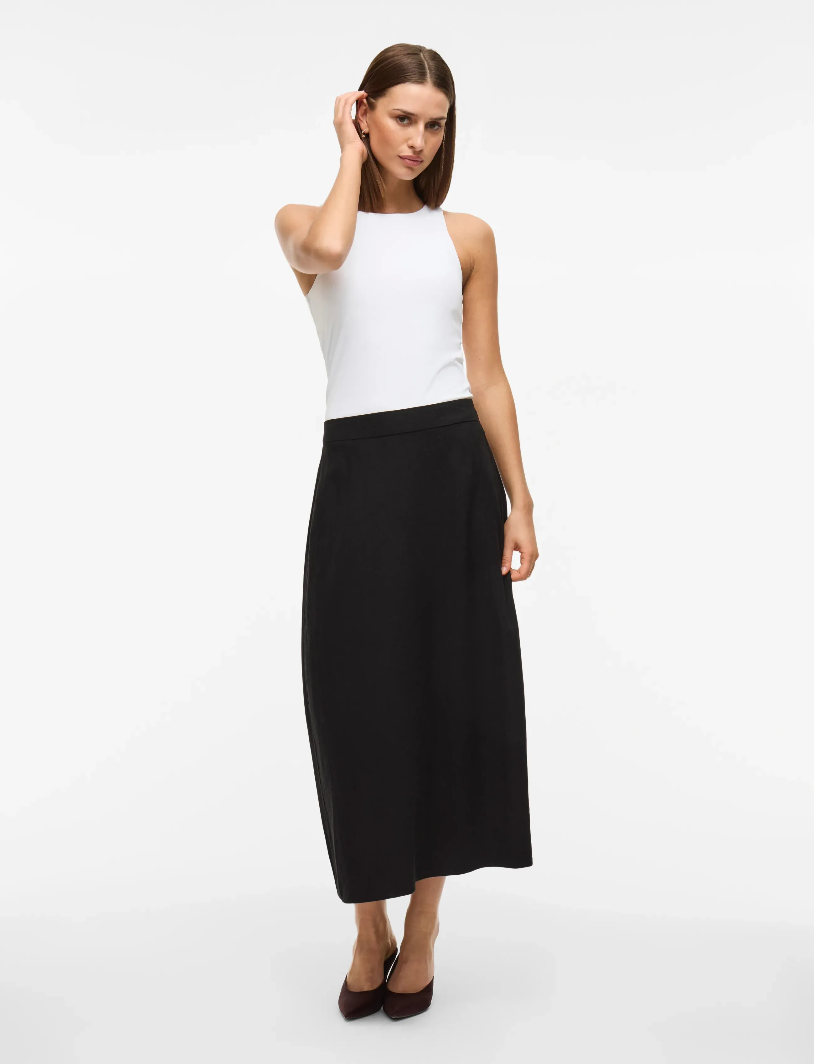 Vila - VIJOLANDA ANKLE SKIRT - midi kjolar - black - 4