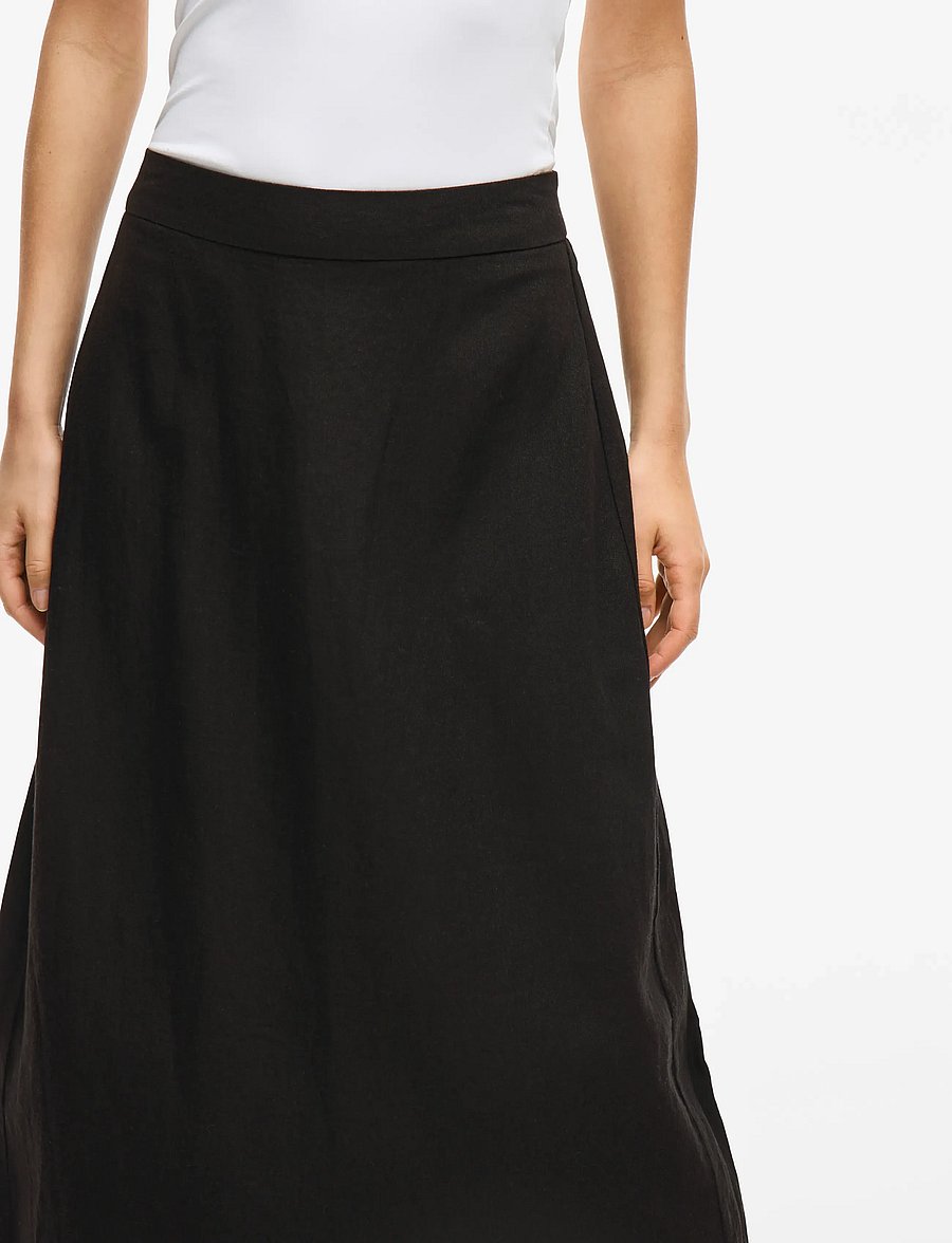 Vila - VIJOLANDA ANKLE SKIRT - midi-röcke - black - 5
