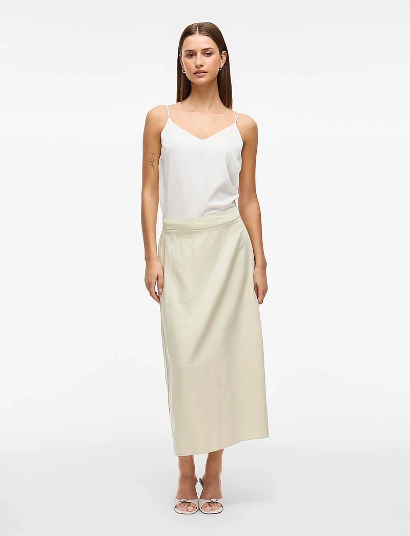 Vila - VIJOLANDA ANKLE SKIRT - midi-röcke - feather gray - 4