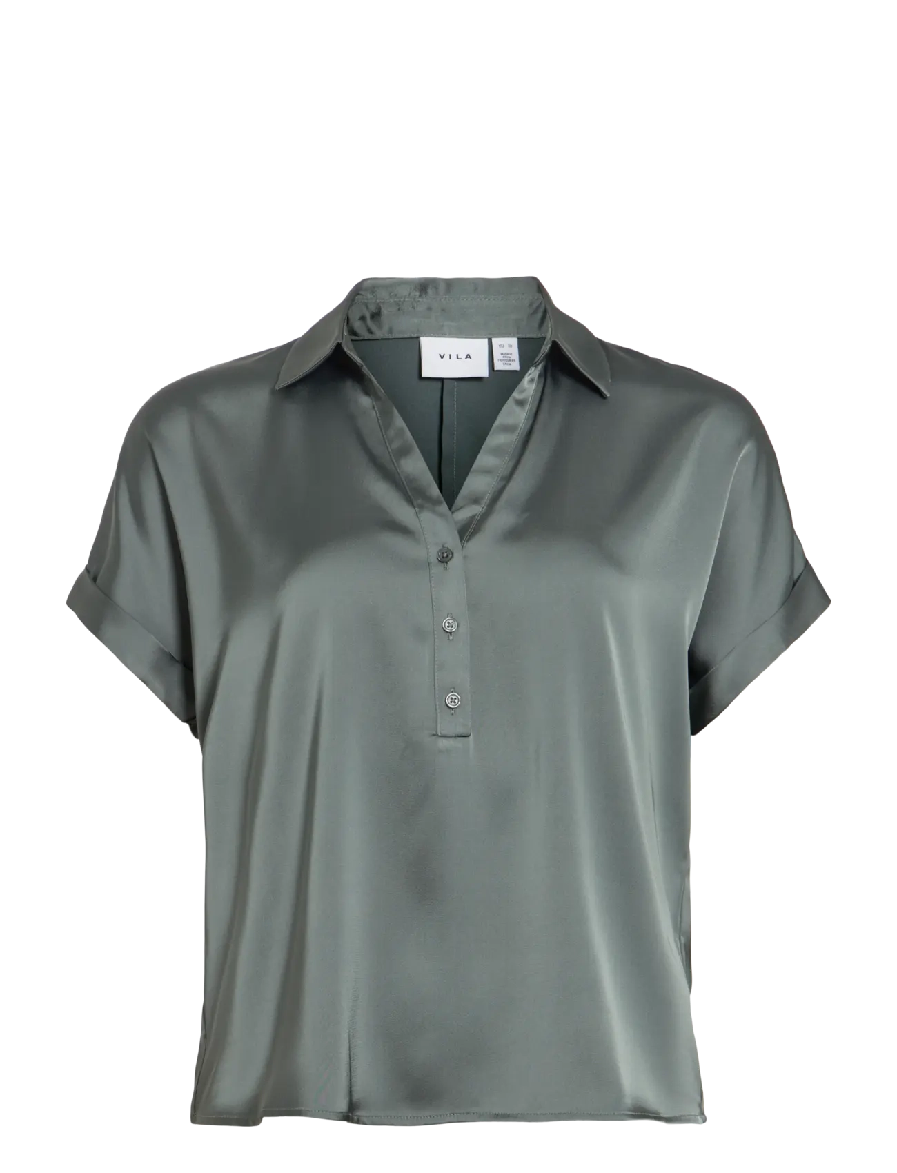 VILA Vienna Ravenna S/S Oberteil - Noos Grün - 42 - Damen