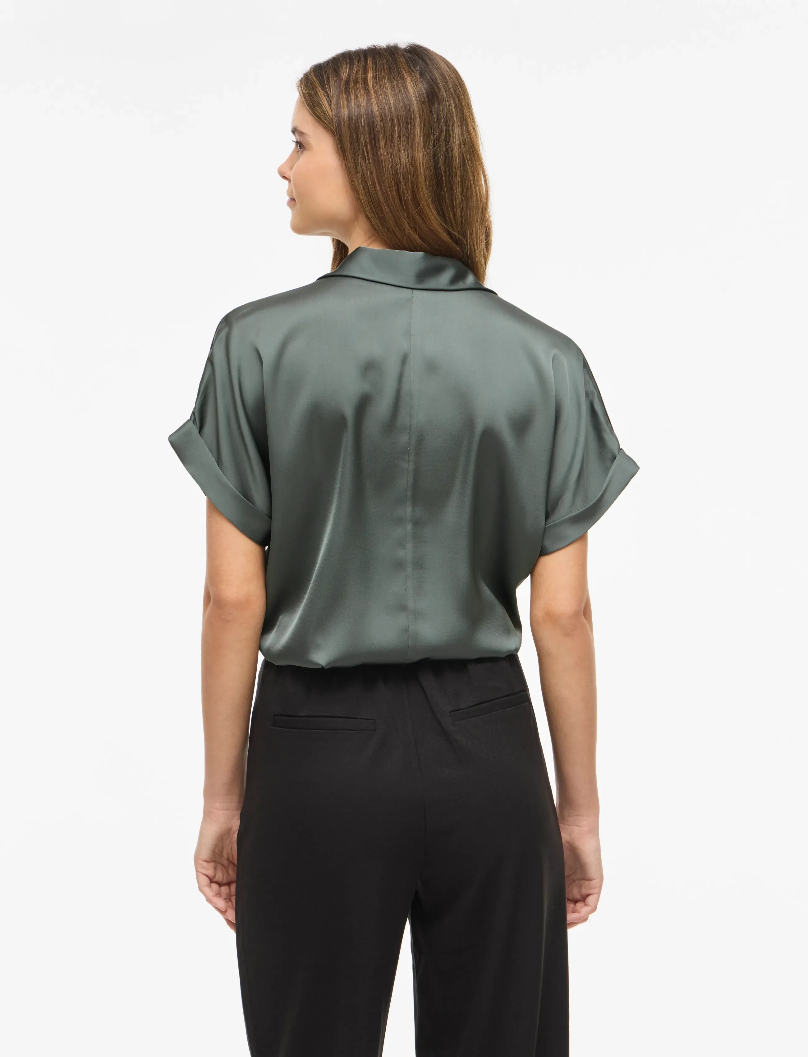 Vila - VIENNA RAVENNA S/S TOP - NOOS - lühikeste varrukatega särgid - balsam green - 3