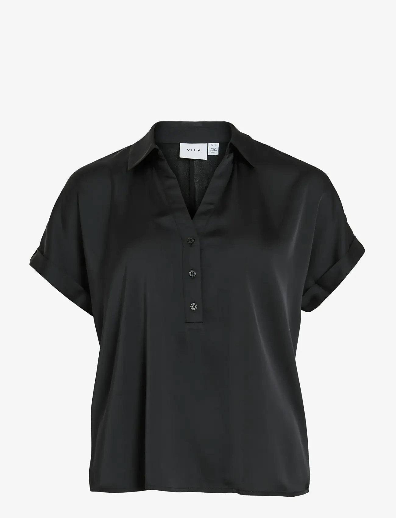 Vila - VIENNA RAVENNA S/S TOP - NOOS - stytterma skyrtur - black beauty - 1